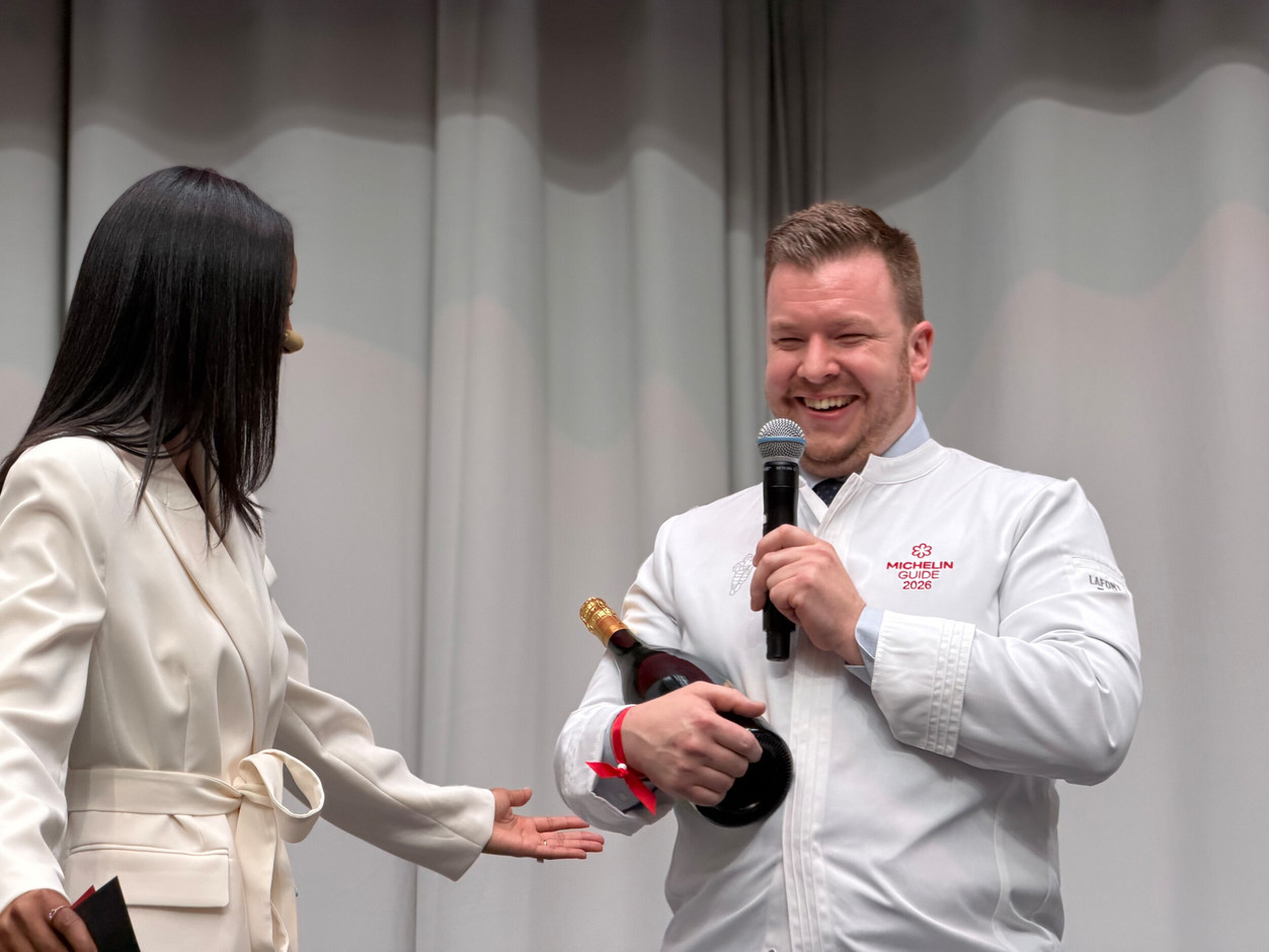 Kim de Dood, head chef at Le Lys at Villa Pétrusse, was awarded his first Michelin star at the ceremony held on May 4, 2026, in Antwerp. Photo: Paperjam