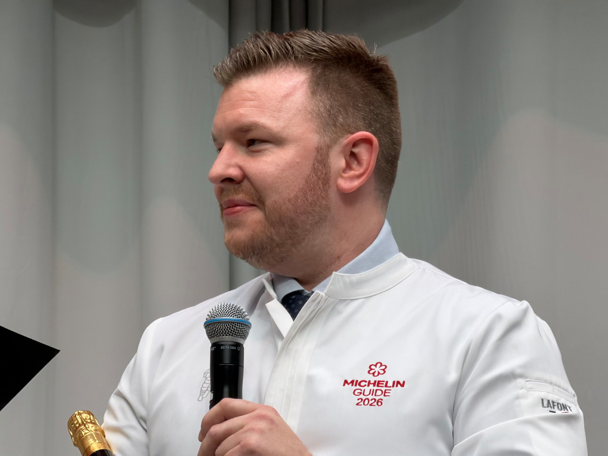 Kim de Dood, head chef at Le Lys at Villa Pétrusse, was awarded his first Michelin star at the ceremony held on May 4, 2026, in Antwerp. Photo: Paperjam