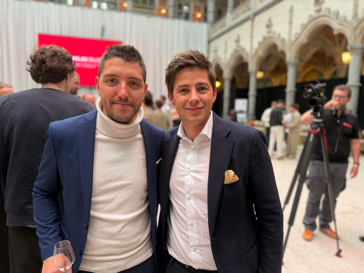 Clovis Degrave (Grünewald Chef’s Table) and his executive chef, Valérian Prade, attended the 2026 Michelin Guide Belgium and Luxembourg ceremony in Antwerp. Photo: Paperjam