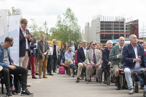 Attendees watching the coronation service of King Charles III and Queen Camilla, shown on big screens at St George’s International School in Luxembourg on 6 May. Photo: Matic Zorman / Maison Moderne