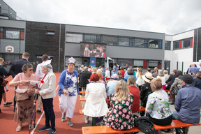 Attendees at St George’s International School on 6 May celebrating the coronation service of King Charles III and Queen Camilla. Photo: Matic Zorman / Maison Moderne
