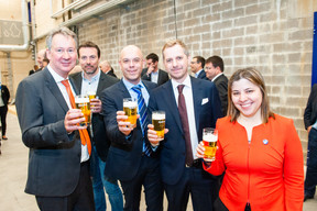 Pierre Van Vynckt (Brasserie de Luxembourg), Bart Grieten (AB In Bev), Fabio Edoardo Sala (AB In Bev) et Maria Rocha Barros (AB In Bev) ((Photo: LaLa La Photo, Keven Erickson, Krystyna Dul))