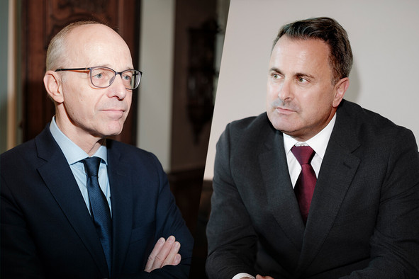 À l’occasion de son mi-mandat, Luc Frieden rappelle sa ligne: une «politique de la cohérence». Une cohérence et un alignement qui s’exercent aussi entre les deux têtes du gouvernement. (Photo: Paperjam)