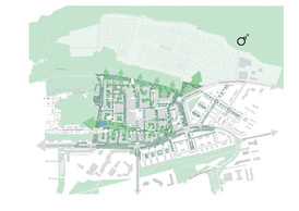 Le quartier bénéficiera de plusieurs zones vertes. (Illustration: Fabeck Architectes)