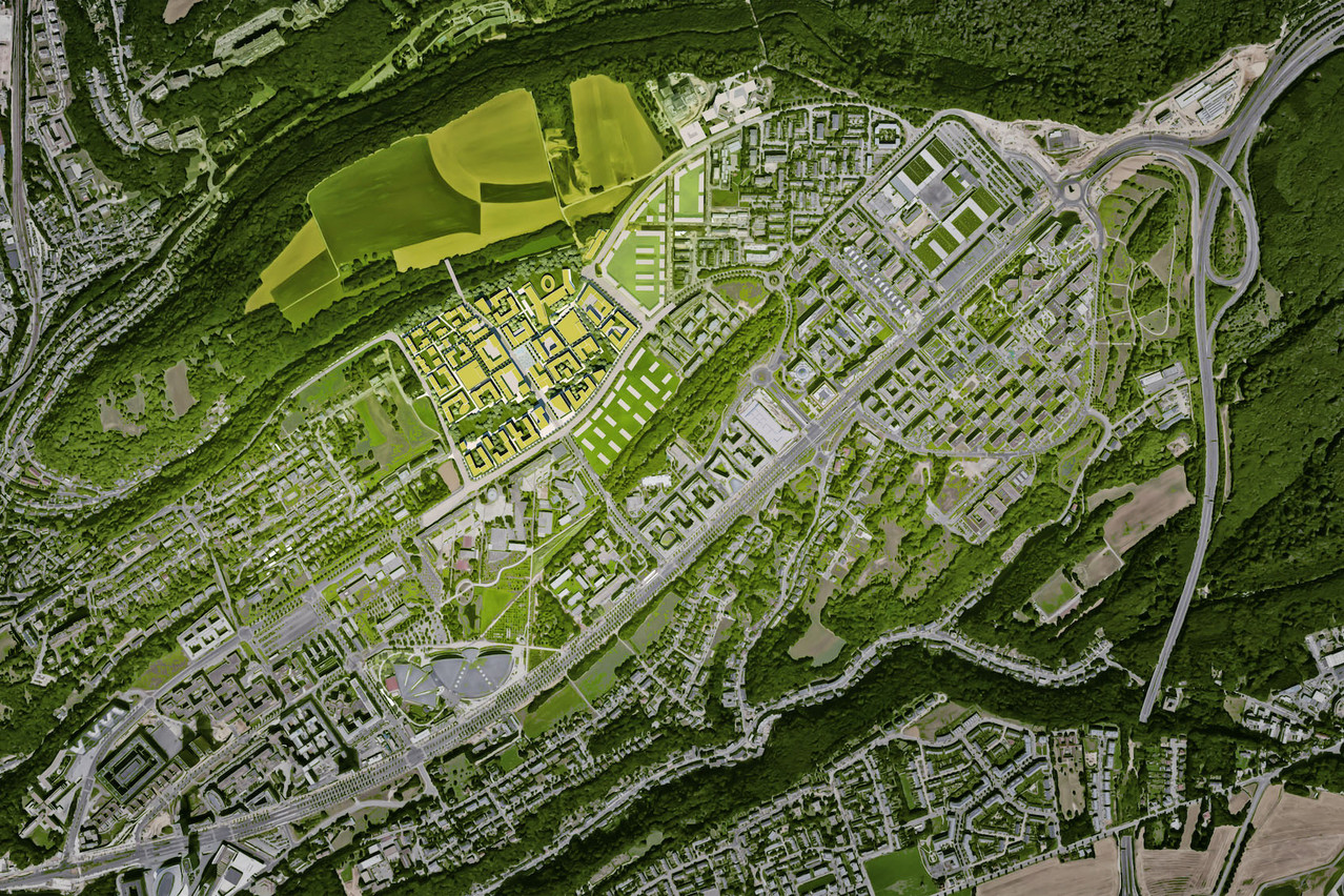 Le Laangfur deviendra le futur centre du Kirchberg. (Illustration: Fabeck Architectes)