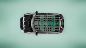 Le motif tartan recouvre le toit. ((Photo: Mosaert))