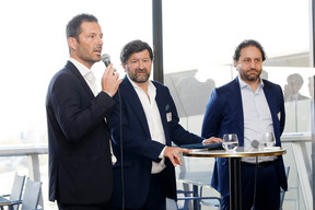 Pascal Rapallino (Verona International), François de Mitry (Astorg) and Lorenzo Zamboni (Astorg) at the event on private equity in uncertain times, hosted by Astorg and Lafo on 19 April 2023 at the SixSeven restaurant in Luxembourg. Photo: Olivier Minaire Photography