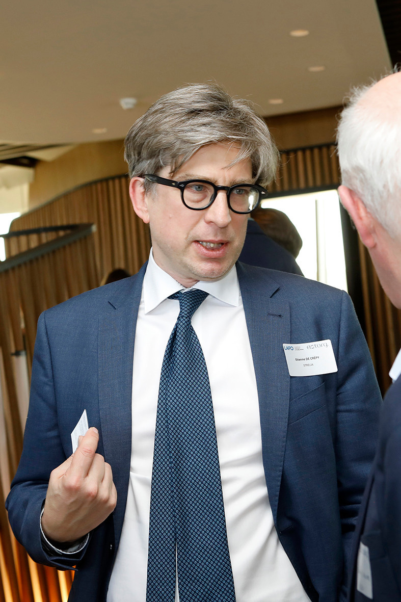 Etienne de Crépy (Strelia) at the event on private equity in uncertain times, hosted by Astorg and Lafo on 19 April 2023 at the SixSeven restaurant in Luxembourg. Photo: Olivier Minaire Photography