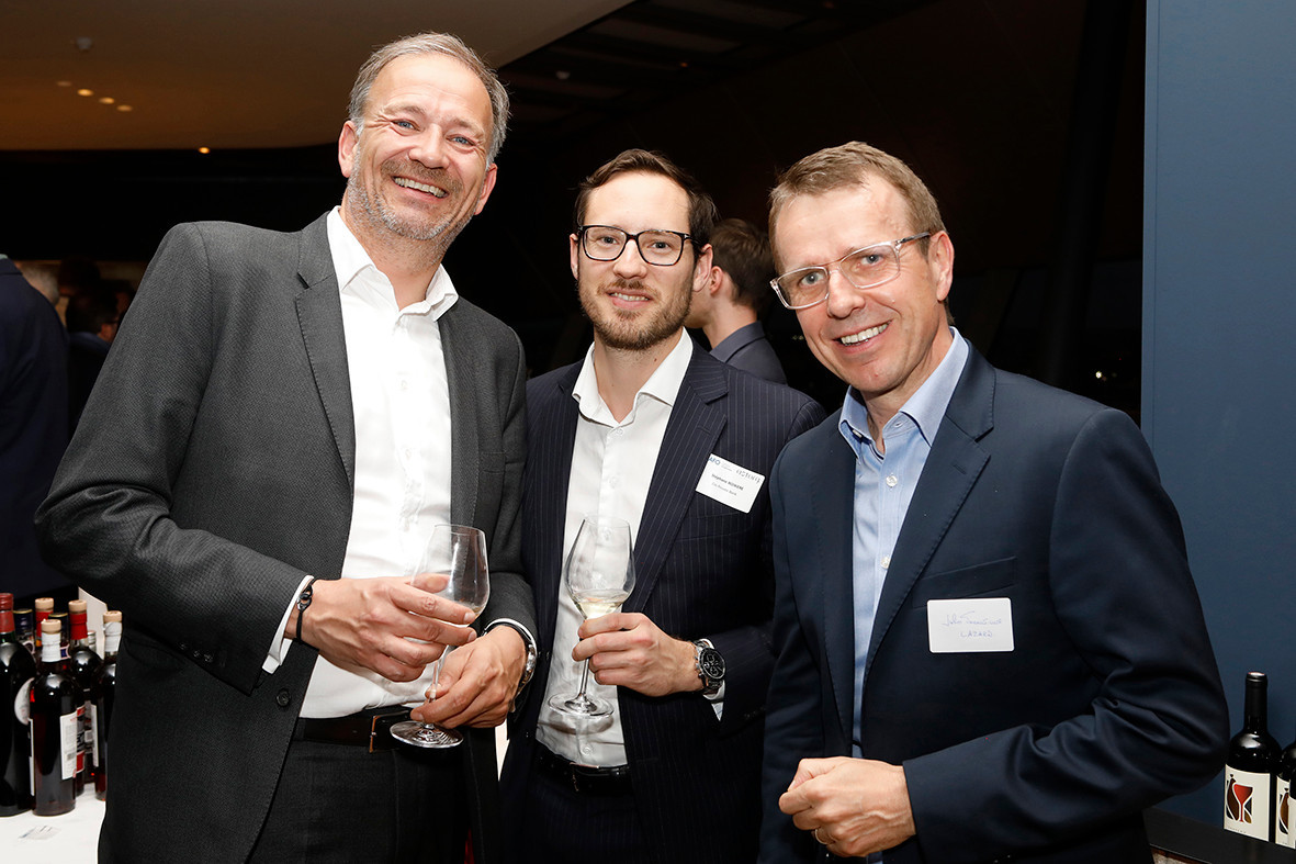 Olaf Kordes (Luxempart), Stéphane Boixiere (Citi) and Julien Thibault-Liger (Lazard Frères Gestion) at the event on private equity in uncertain times, hosted by Astorg and Lafo on 19 April 2023 at the SixSeven restaurant in Luxembourg.  Photo: Olivier Minaire Photography