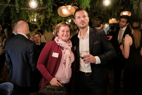 Véronique Hermet (NJJ) and Pascal Rapallino (Verona International) at the Luxembourg Association of Family Offices (LAFO) winter 2023 cocktail, which took place on 8 February 2023 at Hertz PopUp. Photo: Jan Hanrion for LAFO