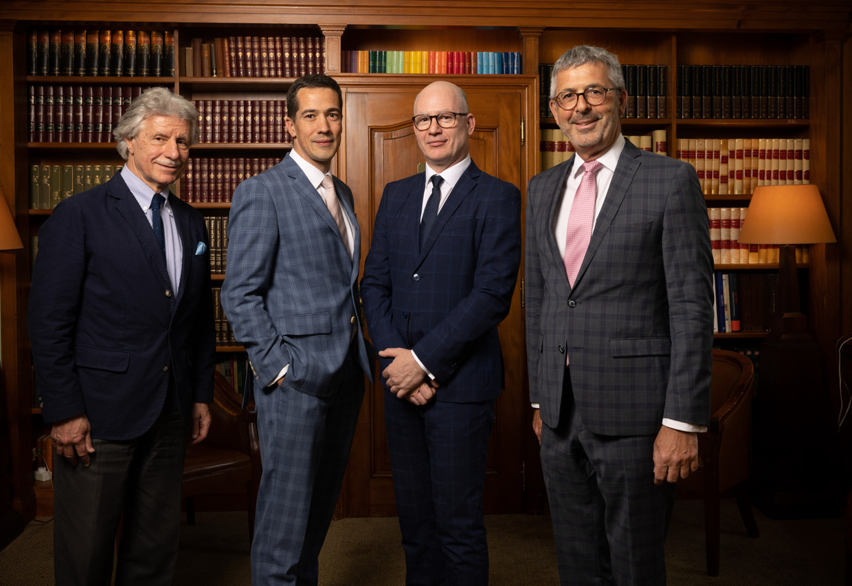 Le conseil d’administration de l’association Global Fund Risk: (de gauche à droite) François Chauvet, Michael Derwael, Luc Neuberg et Serge de Cillia. (Photo: Guy Wolff/Maison Moderne)