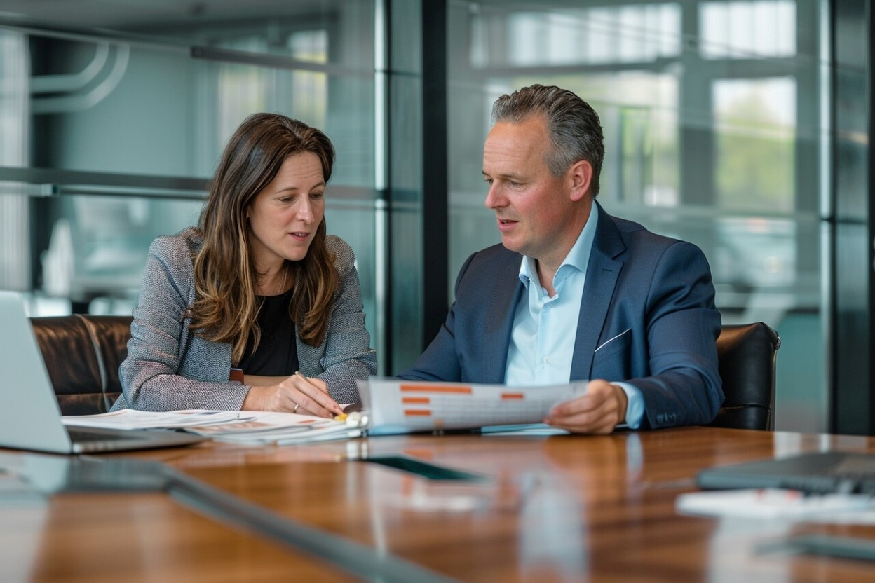 Professionals discuss Ezixio solutions to optimise the management of employee benefits and professional tools. Photo: Vireo