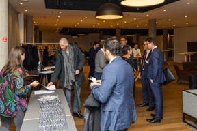 People arrive at the LVPA’s launch event, which took place at PwC Luxembourg. Romain Gamba
