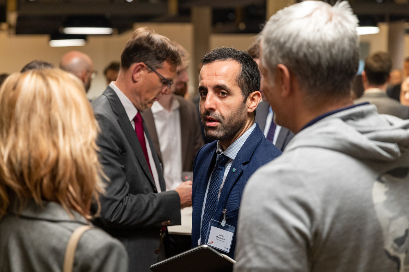 Samir Moussaoui and other attendees at the LVPA’s launch event. Romain Gamba