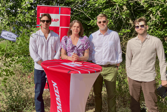 Olivier Bichel, Maxime Miltgen, Franz Fayot et Jeff Van Luijk veulent une capitale plus verte et inclusive. (Photo: Marc Fassone/Paperjam)