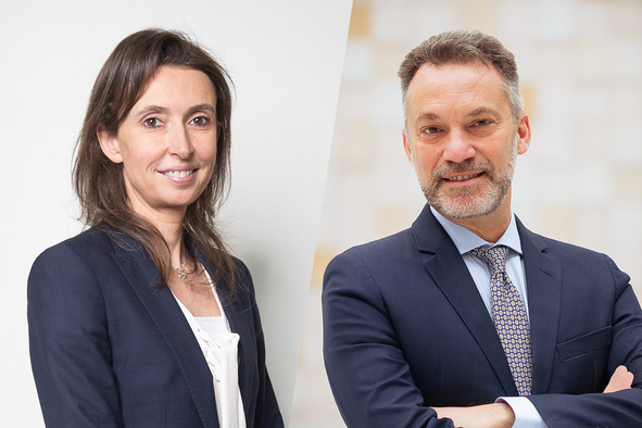 Sandrine De Vuyst, vice-présidente du groupe Private Banking à l’ABBL, et Guillaume Brateau, CEO de BNP Paribas Wealth Management Luxembourg. (Photos: Guy Wolff/Maison Moderne/archives, BGL BNP Paribas/ Montage: Maison Moderne)