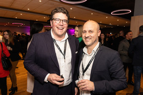 Antoine Badot (KPMG) and Antoine Veschi (Monster.lu) at the “Leading HR Managers’ Challenges 2024” 10×6 event, which was held on 24 January 2024 at Kinepolis Kirchberg. Photo: Marie Russillo / Maison Moderne