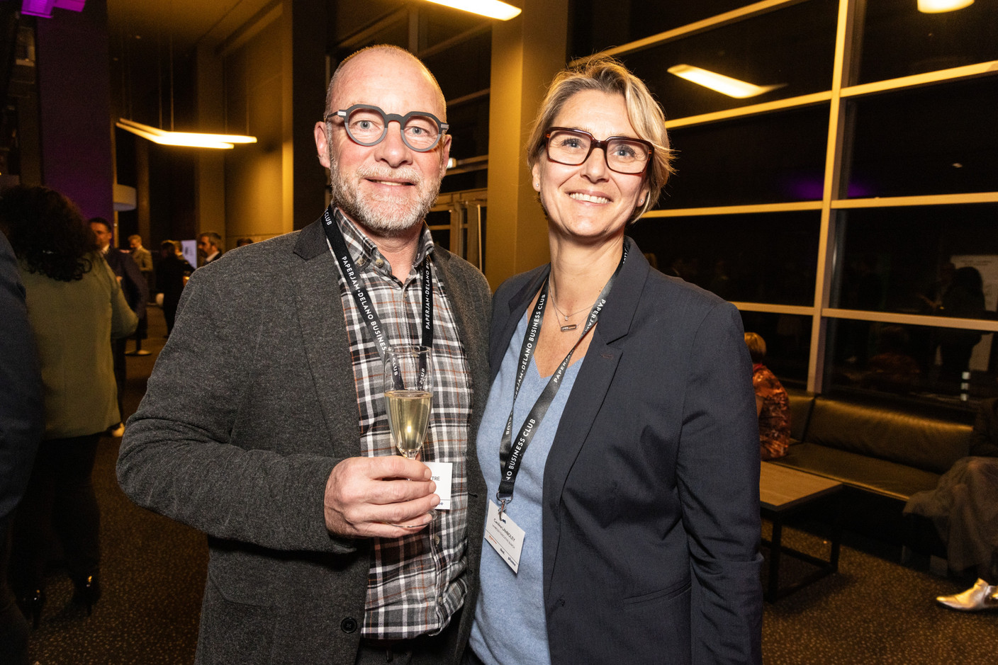 Christophe Delattre (Duco) and Caroline Lamboley (Lamboley Executive Search) at the “Leading HR Managers’ Challenges 2024” 10×6 event, which was held on 24 January 2024 at Kinepolis Kirchberg. Photo: Marie Russillo / Maison Moderne