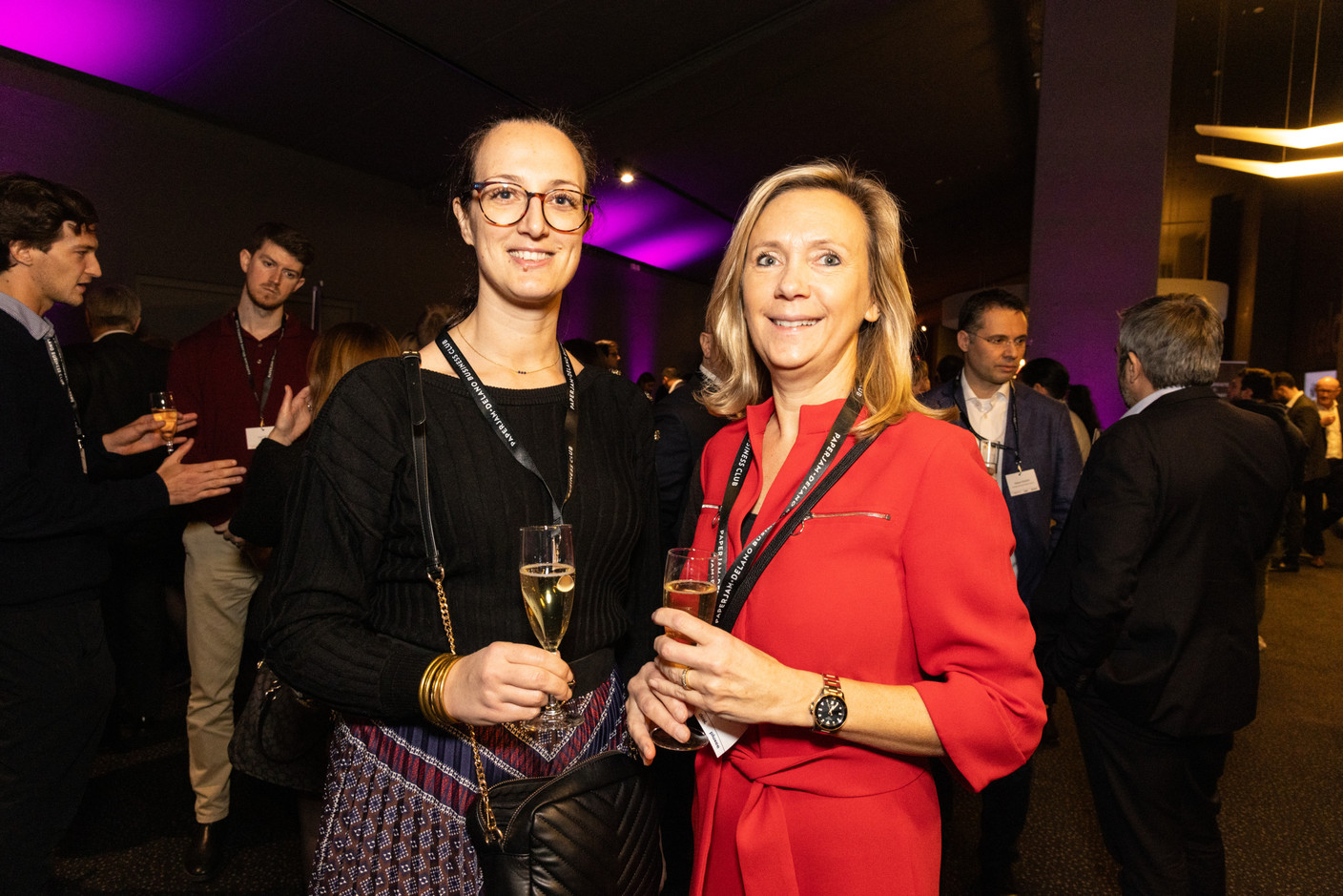 Carole Dublet and Laurence Tani (Transforme) at the “Leading HR Managers’ Challenges 2024” 10×6 event, which was held on 24 January 2024 at Kinepolis Kirchberg. Photo: Marie Russillo / Maison Moderne