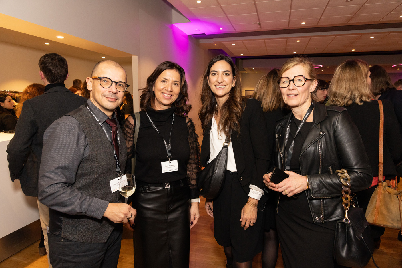 Michael Labarsouque (Apex Group), Nathalie Delebois (Do Recruitment Luxembourg), Julie Hornberger and Sandrine Pironnet (ARHIS People Solutions) at the “Leading HR Managers’ Challenges 2024” 10×6 event, which was held on 24 January 2024 at Kinepolis Kirchberg. Photo: Marie Russillo / Maison Moderne