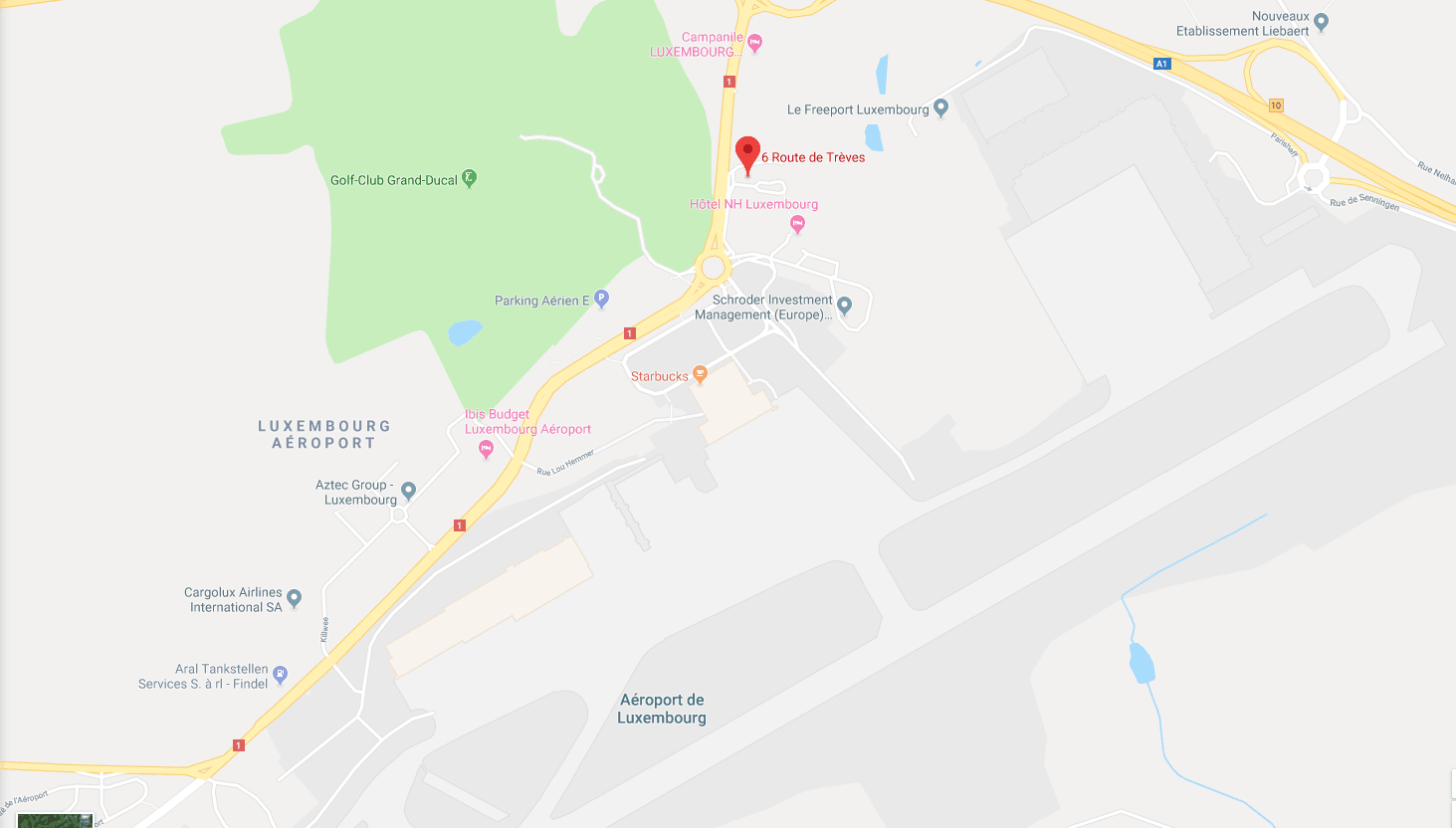 Le tram permettra prochainement la liaison du district de l’aéroport au centre-ville et au quartier d’affaires du Kirchberg. (Google Map)