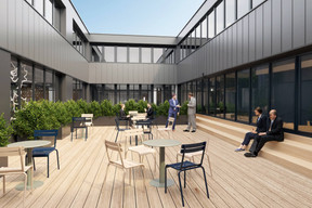 Une cour intérieure permettra de prendre l’air.  (Illustration : EHTL)