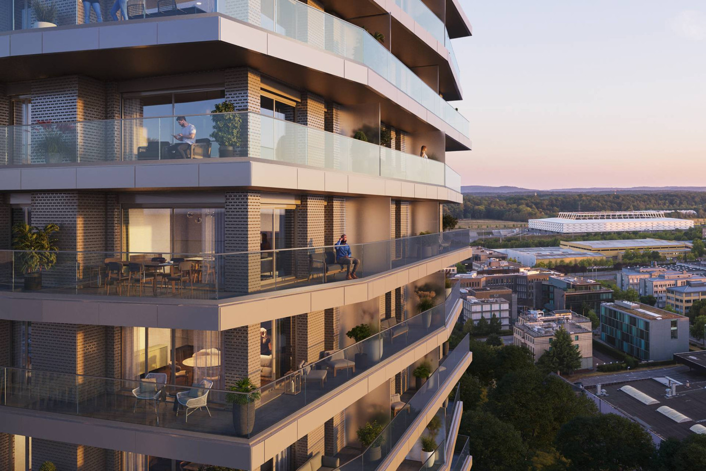 Les appartements de la tour Skyview profiteront d’une vue lointaine sur le quartier et la ville. (Illustration: Grossfeld)