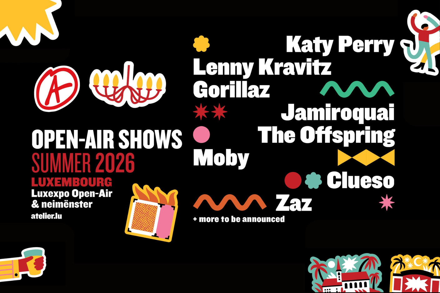 den Atelier est de retour sous le ciel ouvert. Katy Perry, Lenny Kravitz, Gorillaz, Moby, Zaz… et d’autres artistes suivront. (den Atelier)