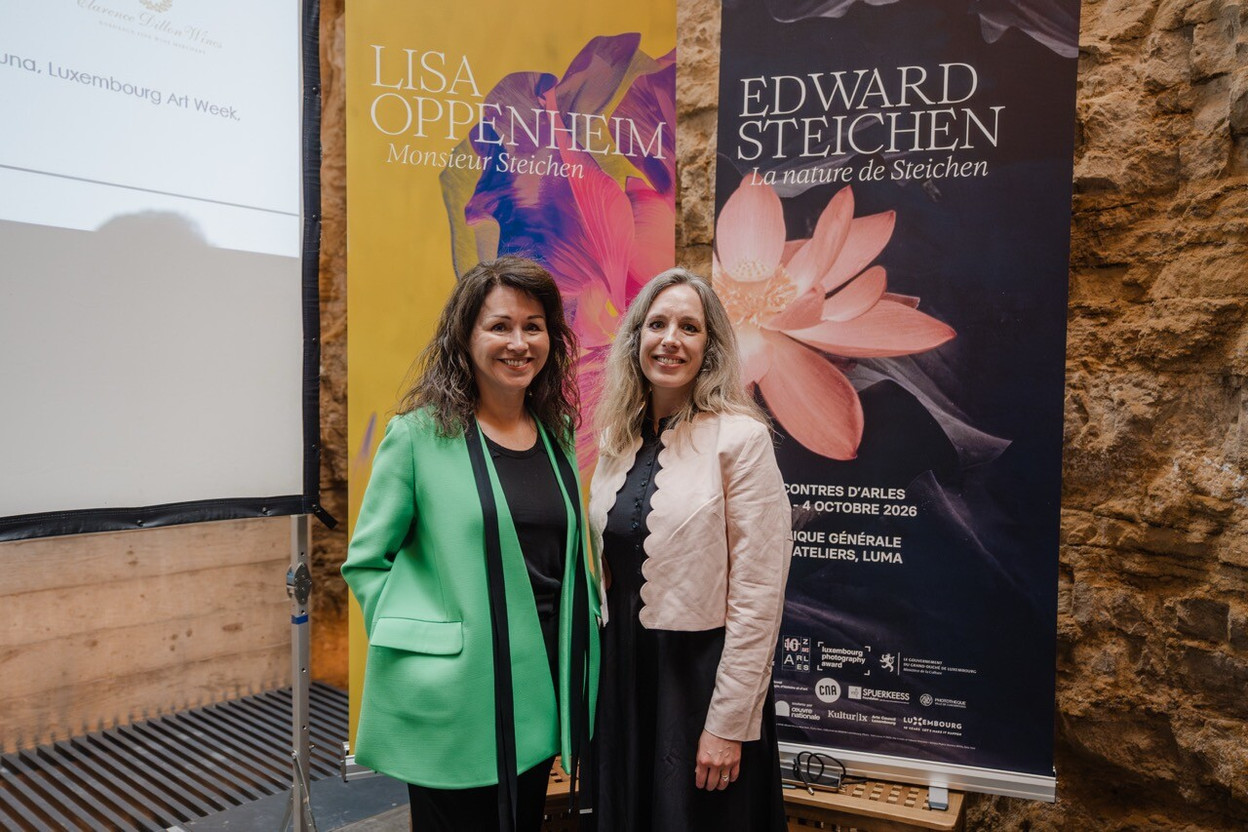 Florence Reckinger-Taddeï and Cécilia Zunt-Radot at the Lët’z Arles 2026 press conference. (Photo: Marion Dessard)