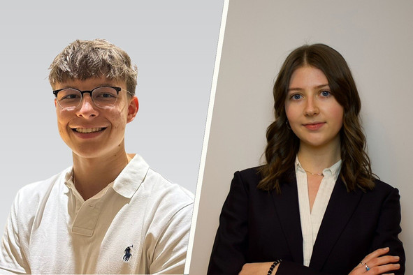 Maximilian Ullrich et Aiona Gambucci. (Photos: fournies par Goldbridge Investment Club; montage: Paperjam)