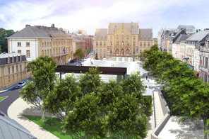 L’espace Léopold remodelé devrait sortir de terre d’ici août 2024, avec une place piétonne et un parking semi-enterré. (Photo: Ville d’Arlon)
