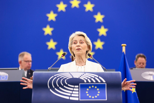 Ursula von der Leyen fait de l’indépendance européenne le cap d’une Union confrontée à un monde plus hostile. (Photo: Parlement européen)