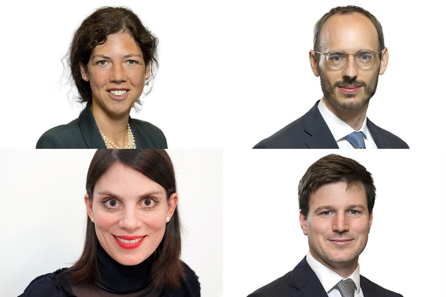 En haut: Danièle Buchler et Raoul Heinen, les nouveaux associés. En bas: Florence Forster et Adrien Timmermans, les nouveaux counsels. (Photos: Linklaters LLP Luxembourg)