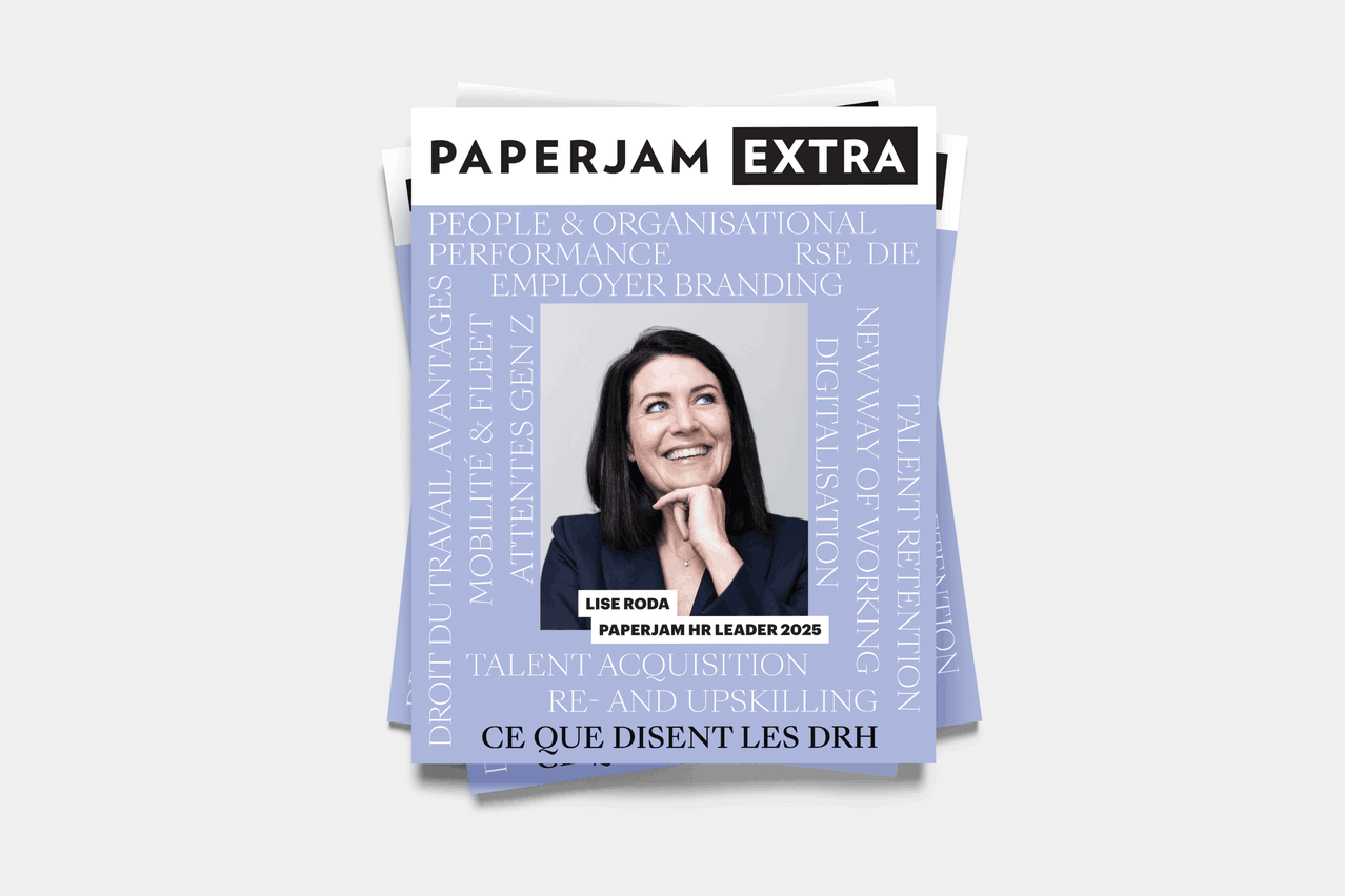 Lise Roda, Paperjam HR Leader 2025, on the front page of the latest edition of Paperjam Extra. Photo: Eva Krins/Maison Moderne