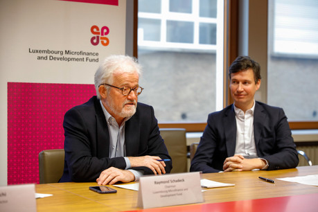 Le président du LMDF, Raymond Schadeck, et le directeur du fonds, Kaspar Wansleben, célébraient jeudi l’anniversaire du LMDF, 10 ans après sa naissance. (Photo: Romain Gamba/Maison Moderne)