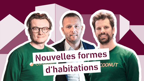 Aurélien Dobbels et Nicolas Legay, fondateurs de Cocoonut, et Jean-Nicolas Montrieux, Partner et Managing Director d’INOWAI. (Montage: Maison Moderne)