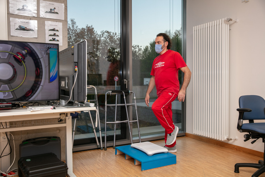 Fabrice Eusani, 53 years old, undergoing rehabilitation at the Rehazenter. The bus driver should soon be back to work after more than a year away (Photo: Romain Gamba/Maison Moderne)