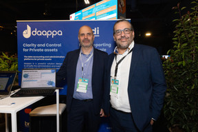 Fabrizio Santangelo (Daapaa) and Steve Verlinden (Nadi Solutions) at the LPEA Insights conference at Luxexpo, 17 October 2024. Photo: Eva Krins/Maison Moderne