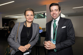 Veronika Zukova (Société Générale Securities Services) and Michael Hoffmann (Partners Group) at the LPEA Insights conference at Luxexpo, 17 October 2024. Photo: Eva Krins/Maison Moderne