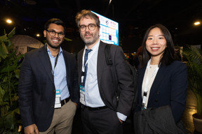 Veer Fowdar (Aztec Financial Services Luxembourg), Andrea Millioni (Swancap) and Yidie Yuan (Swancap) at the LPEA Insights conference at Luxexpo, 17 October 2024. Photo: Eva Krins/Maison Moderne