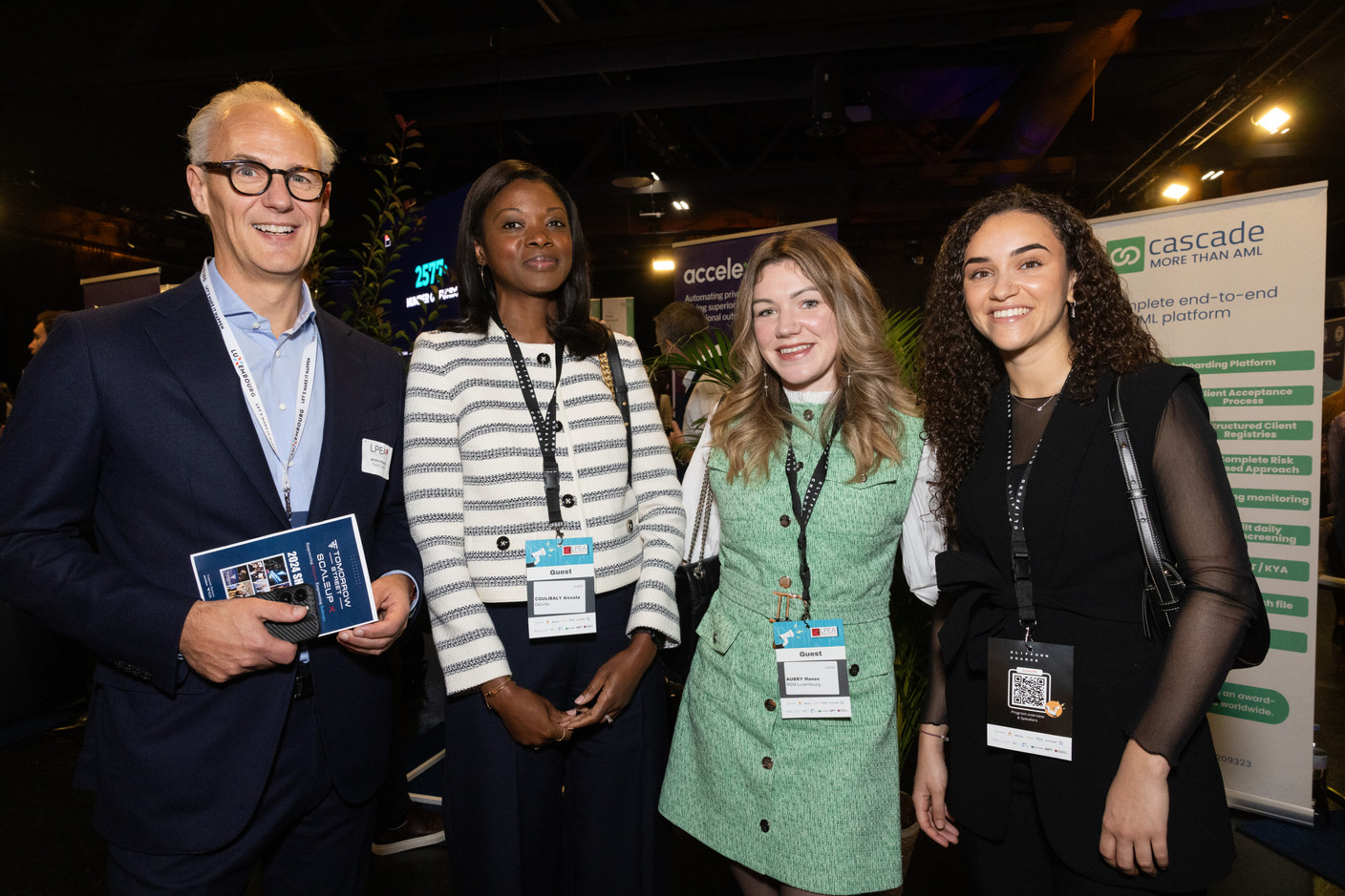 Jérôme Wittamer (Expon Capital), Aïssata Coulibaly (Deloitte), Manon Aubry (RSM Luxembourg) and Laura Neves (RSM Financial Services Luxembourg) at the LPEA Insights conference at Luxexpo, 17 October 2024. Photo: Eva Krins/Maison Moderne
