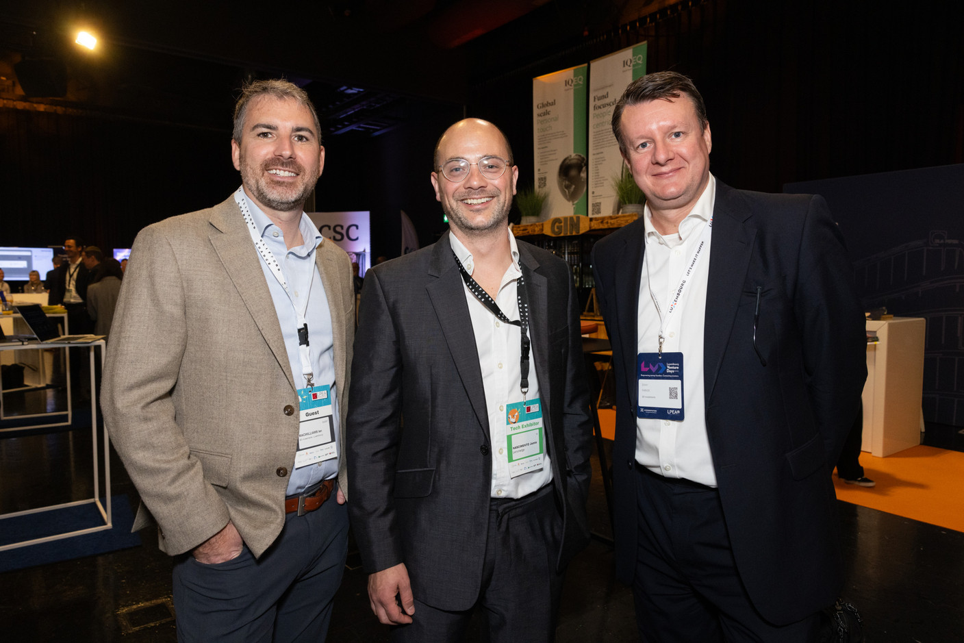 Ian Macwilliams (SEI Investments Luxembourg), Jamie Nascimento (Lemonedge), Edwin Parker (SEI Investments) at the LPEA Insights conference at Luxexpo, 17 October 2024. Photo: Eva Krins/Maison Moderne
