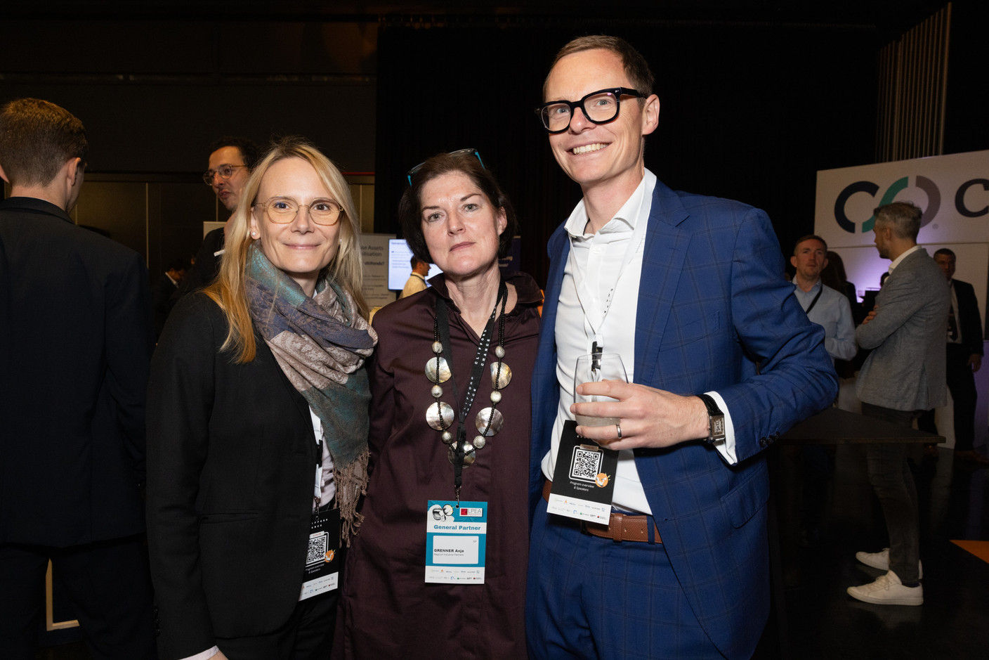 Daniela Bergmans (Ocorian), Anja Grenner (Magnum Industrial Partners) and Claude Crauser (United International Management) at the LPEA Insights conference at Luxexpo, 17 October 2024. Photo: Eva Krins/Maison Moderne