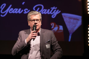 Claus Mansfeldt, LPEA president, speaking at the association's New Year's reception. The event took place on 19 January 2023 at Melusina. Matic Zorman / Maison Moderne