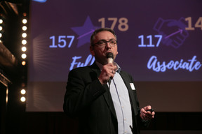 Stéphane Pesch, CEO of LPEA, speaking at the association's New Year's reception, held at Melusina on 19 January 2023. Matic Zorman / Maison Moderne