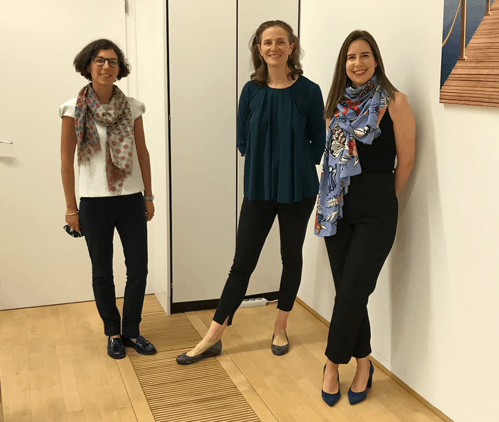 Nicoletta Centofanti, Claire de Boursetty and Maria Tapa, the trio in charge of the Luxembourg Sustainable Finance Initiative. Courtesy photo