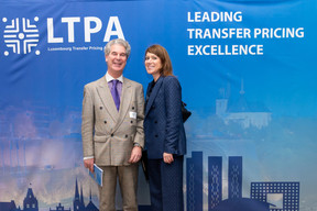 Philippe Neefs (Weiji) and Caroline Gresse (Fiduciaire Eurolux) at the official launch ceremony of the Luxembourg Transfer Pricing Association, held at A&O Shearman, 25 February 2025. Photo: Emmanuel Claude/Focalize