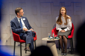 Michal Stepien (head of transfer pricing at DLA Piper) and Tetiana Polonska (tax specialist at Triton Partners) during a roundtable on navigating transfer pricing challenges at the official launch ceremony of the Luxembourg Transfer Pricing Association held at A&O Shearman, 25 February 2025. Photo: Emmanuel Claude/Focalize