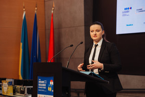 Ukraine’s deputy finance minister Olga Zykova at the third Ukraine Resilience Business Forum, held at the Luxembourg Chamber of Commerce, 5 March 2025. Photo: Kateryna Mostova