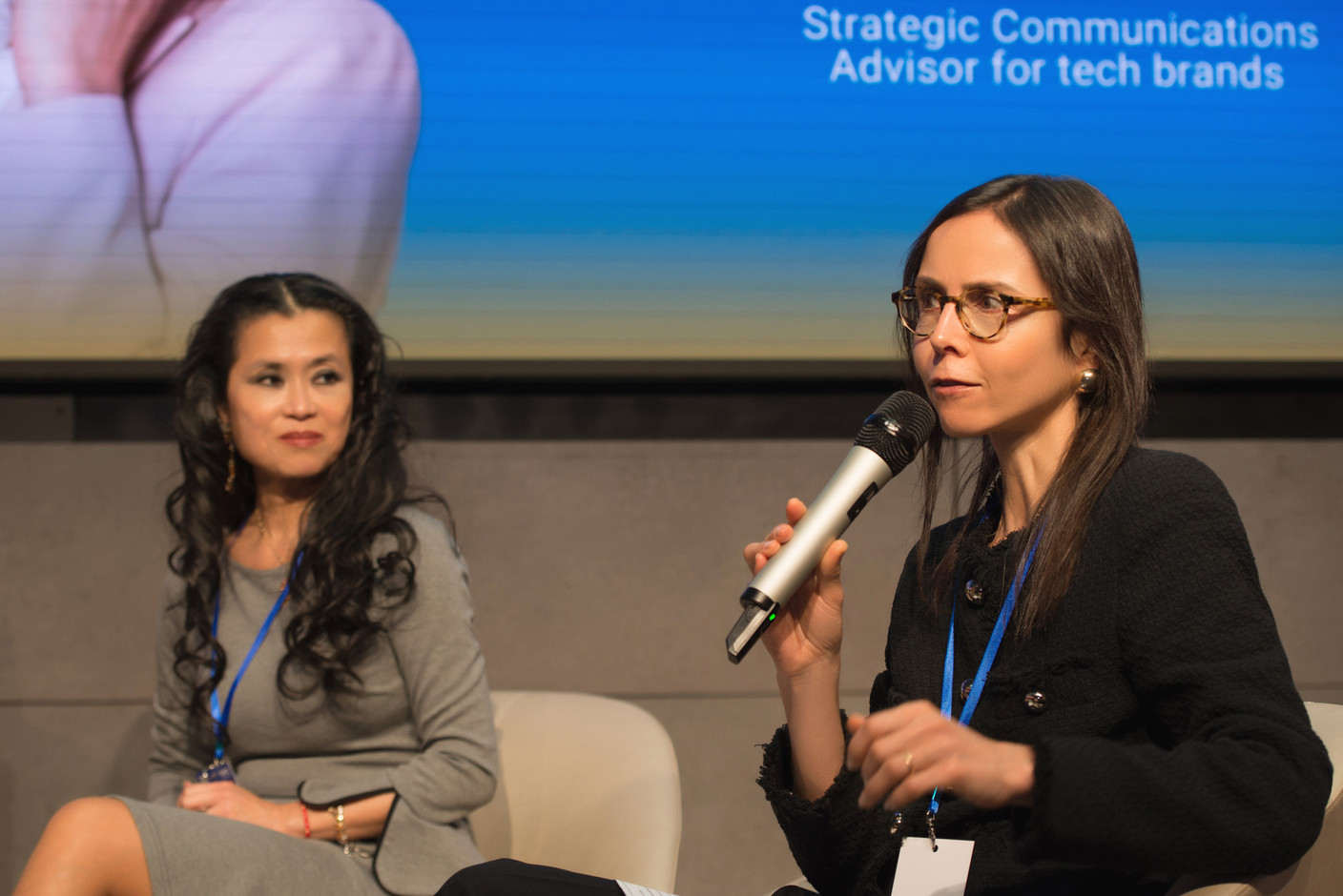 Diane Tea (China-Luxembourg Chamber of Commerce) and Paula Redondo Pereira (Luxembourg Stock Exchange), speaking on a panel focussed on workplace inclusion at the third Ukraine Resilience Business Forum, held at the Luxembourg Chamber of Commerce, 5 March 2025. Photo: Kateryna Mostova